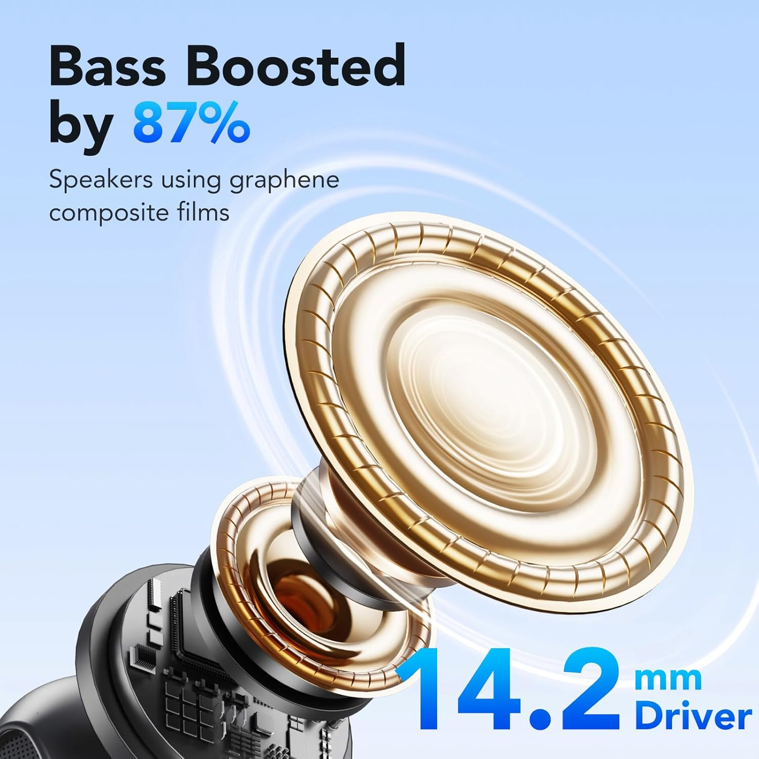 Wireless Earbuds, Bluetooth 5.4 Headphones with 4 ENC Noise Cancelling Mic, Deep Bass, IP7 Waterproof, 50H Playtime, LED Display, in Ear Earphones for Phone, Tablet, Laptop, Sports, Dazzling Black image number 4