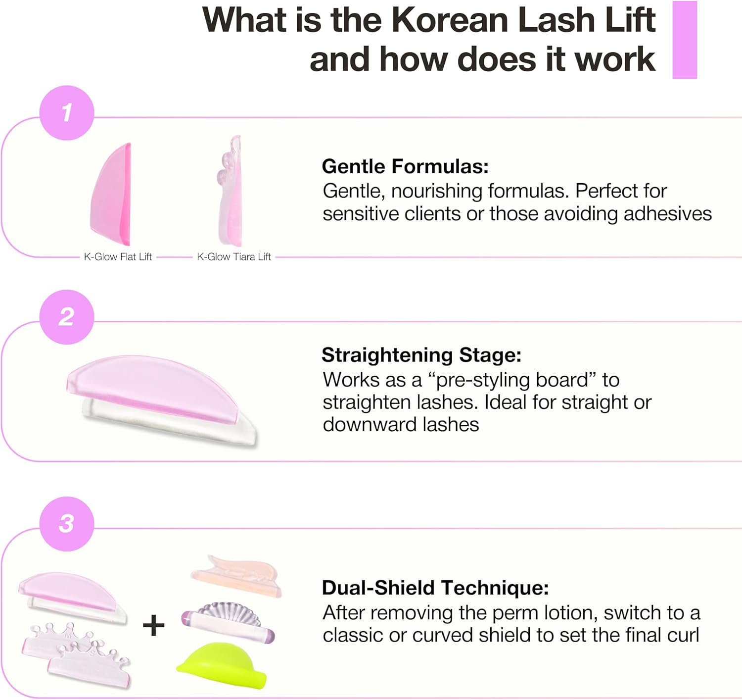 Curacoro Lash Lift Shields, 4 Pcs/2 Sizes Korean Lash Lift Pads Self Adhesive, Lash Lifting Shields for Eyelash Stretching and Curling, Reusable Silicone Lash Rods for Eyelash Perm Lamination image number 3