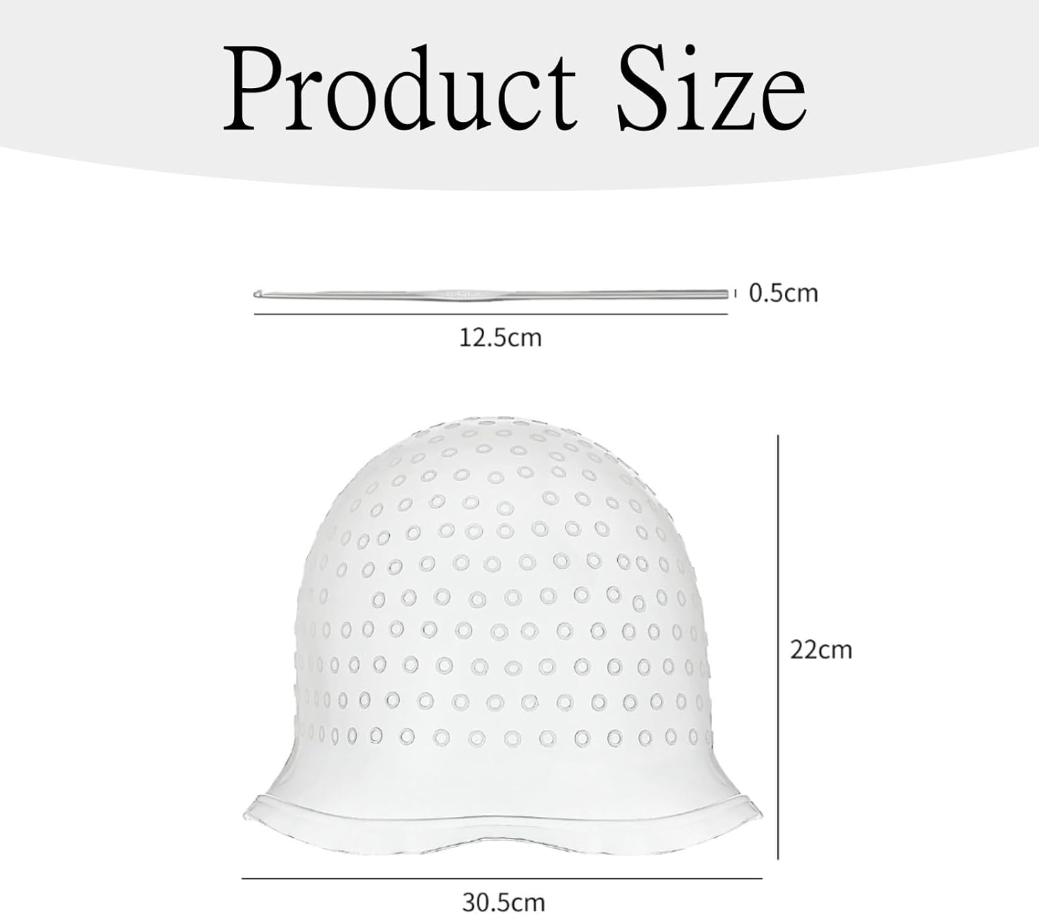 Hair Extension Cap, Hair Dye Set, Silicone Highlight Cap, Hair Dye Set, Beauty Accessories for Hair Strands with 1 Steel Needle, Strands Hood with Holes image number 3