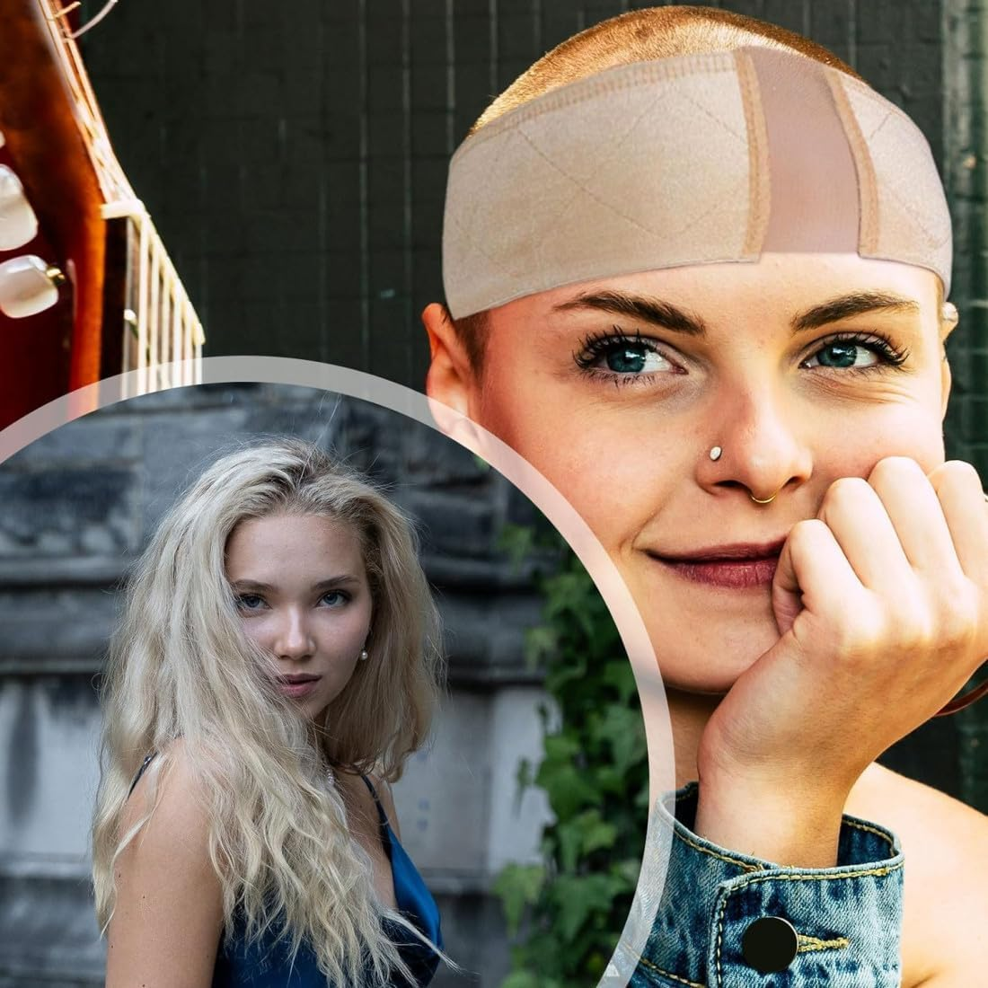 Non Slip Lace Velvet Wig Headband, 2Pcs Elastic Lace and Velvet Wig Head Hair Bands, Adjustable Velvet Lace Wig Grip Band for Frontal Wigs image number 5