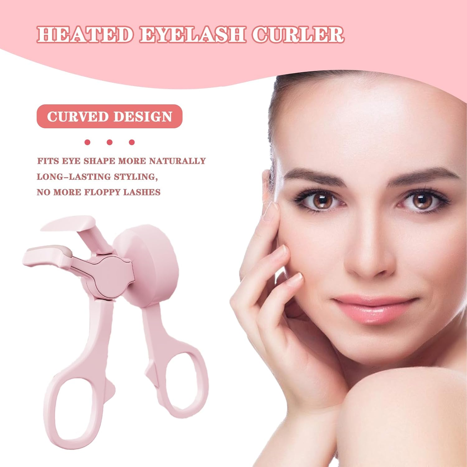 Migazelle Electric Heated Eyelash Curler, Rechargeable Automatic Lash Curler, 50&deg;C/60&deg;C /65&deg;C Temperature for Natural, Long Lifting - Portable & Safe for Sensitive Eyes, Perfect Travel Makeup Tool for Women