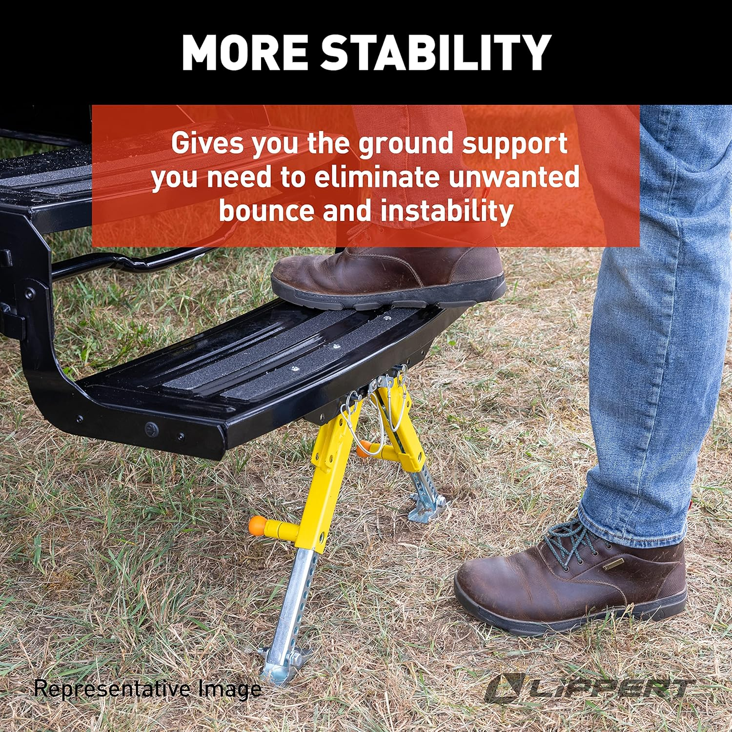Lippert Solid Stance RV Step Stabilizer Kit for 5Th Wheels, Travel Trailers and Motorhomes