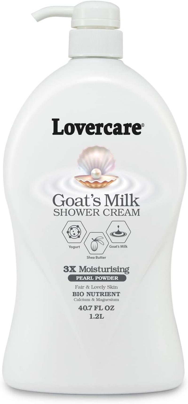Lover'S Care Goat'S Milk Shower Cream 40.7 Oz (1200Ml) -Pearl Powder plus Bio Nutrient