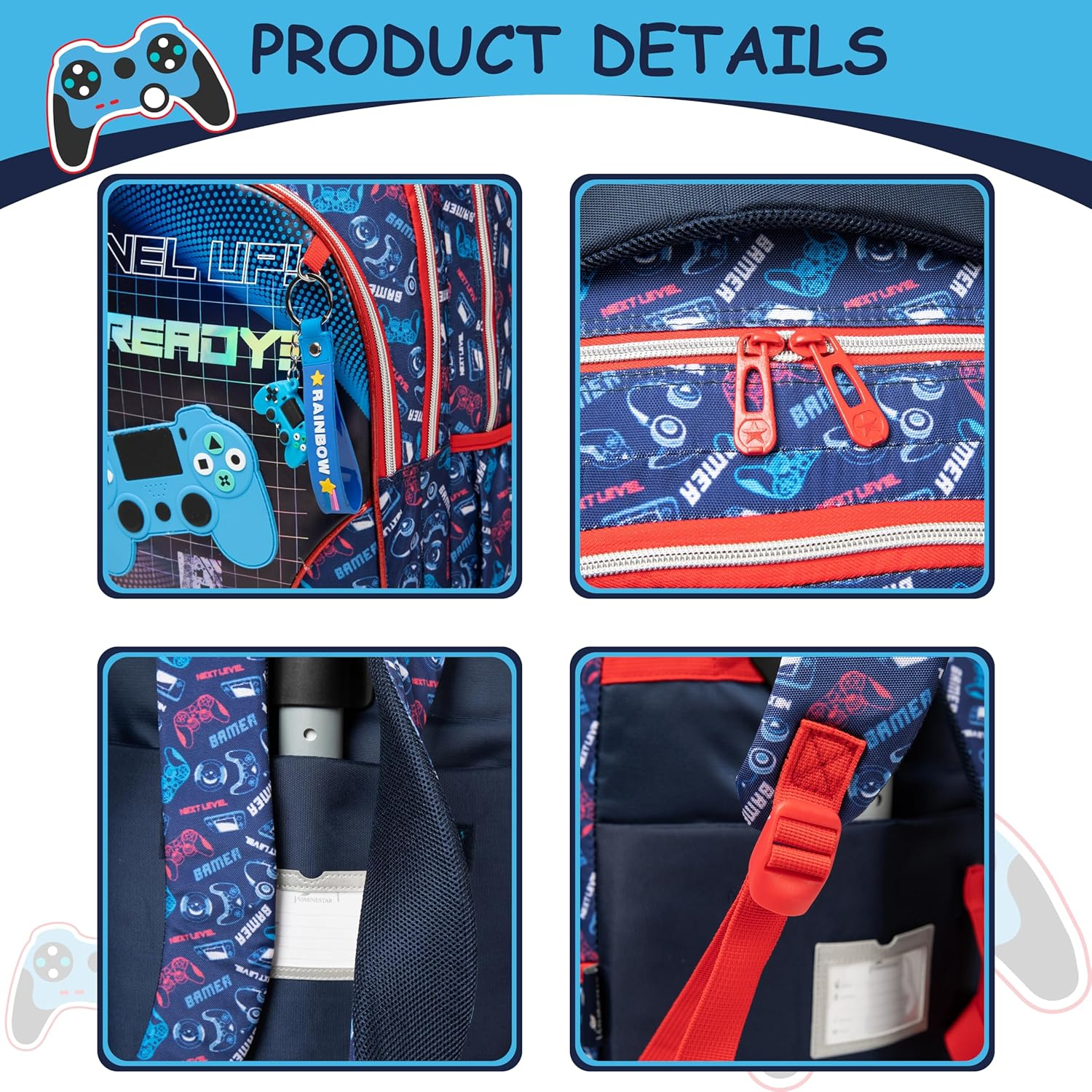 ZBAOGTW Rolling Backpack for Kids with Wheels Backpacks for Kids Travel Bags 3PCS Girls and Boys Backpack with Lunch Box - Black Car image number 4