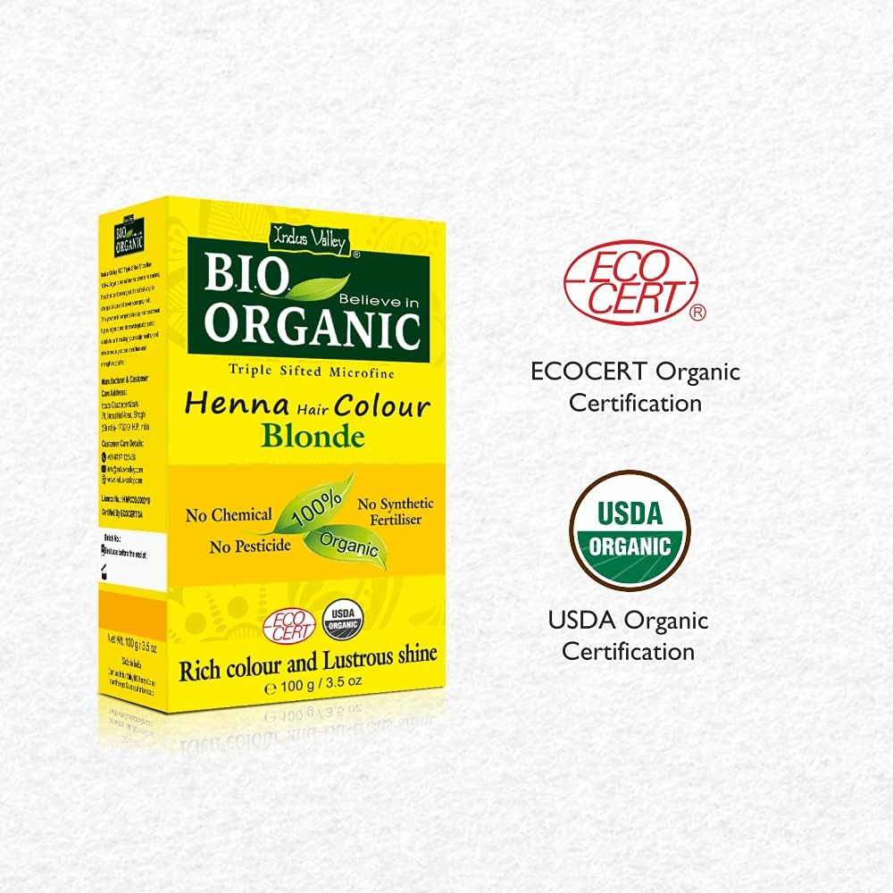Indus Valley Bio Organic 100% Pure & Natural Henna Hair Color (Blonde) (Set of 2) image number 2