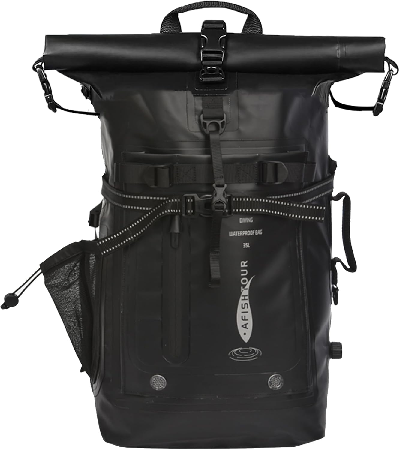 AFISHTOUR Heavy Duty Waterproof Dry Bag Backpack - 35L Roll-Top Floating Dry Bag Backpack for Motorcycles, Kayaking, Rafting, Boating, Camping, Hiking, Fishing image number 4