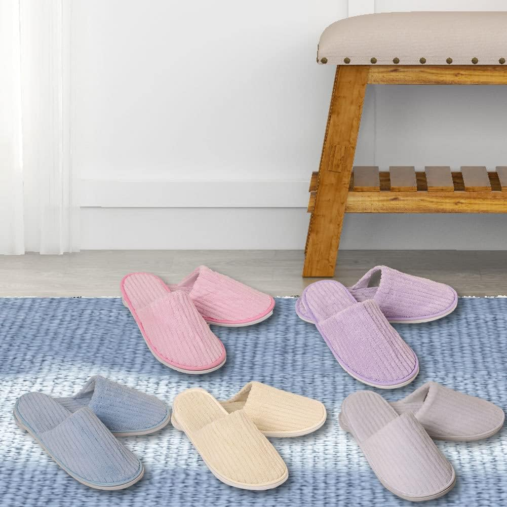 ZALHIN Coral Velvet Hotel Slippers | Unisex Adults Coral Fleece Slippers, Size 38-42 EU, Non-Slip, Washable, Lightweight, Closed Toe, Perfect for Home, Travel, Gift image number 6