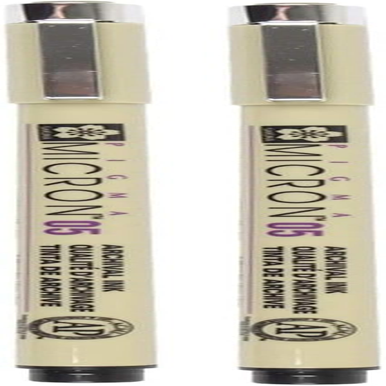 SAKURA PIGMA MICRON 05 FINELINER PEN, 0.45MM LINE WIDTH, PACK of 2 (Black)