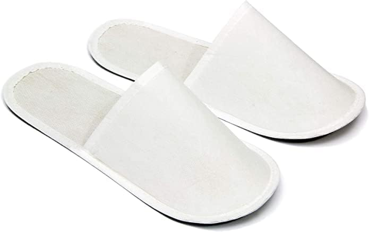 12 Pairs Closed Toe EVA Slippers - Non-Slip, Premium Bulk Hotel, Breathable Soft Non-Wovens House Guest Slippers for Men and Women - Salon, Hotel, Home Use image number 1