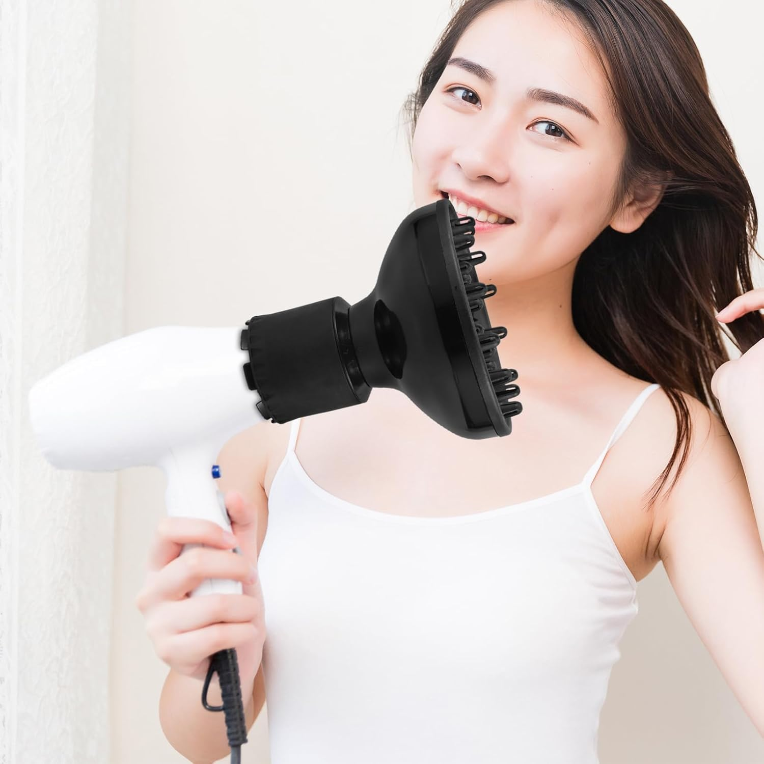 VICASKY Blow Dryer Diffuser Cap Curl Diffuser Hair Dryer Attachment Travel Easy to Clean - White image number 5