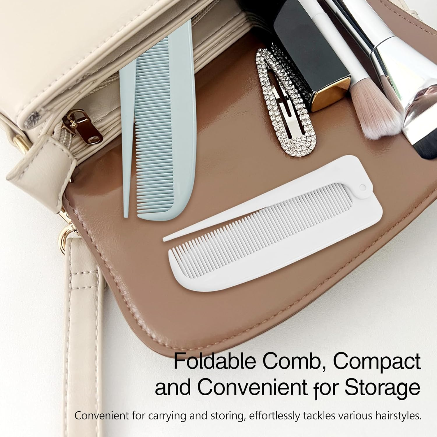 Hair Parting Combs - 4-Piece Rat Tail Folding Detangling Travel Styling Combs for Braids & Hair Styling image number 6