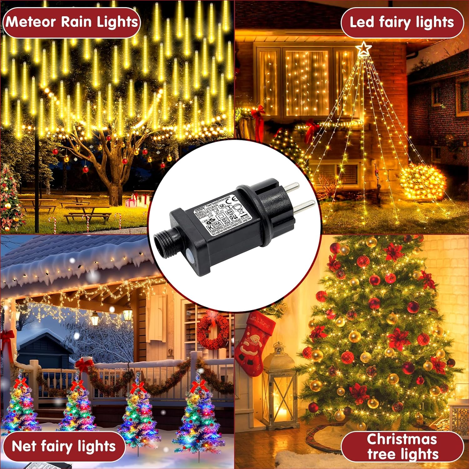 Vautvis 31V 6W Turn Signal for Garland, 2 Piece Transformer for LED String Lights, Outdoor Light Adapter with 8 Modes, Waterproof IP44 Led Transformer for Christmas Lighting image number 5