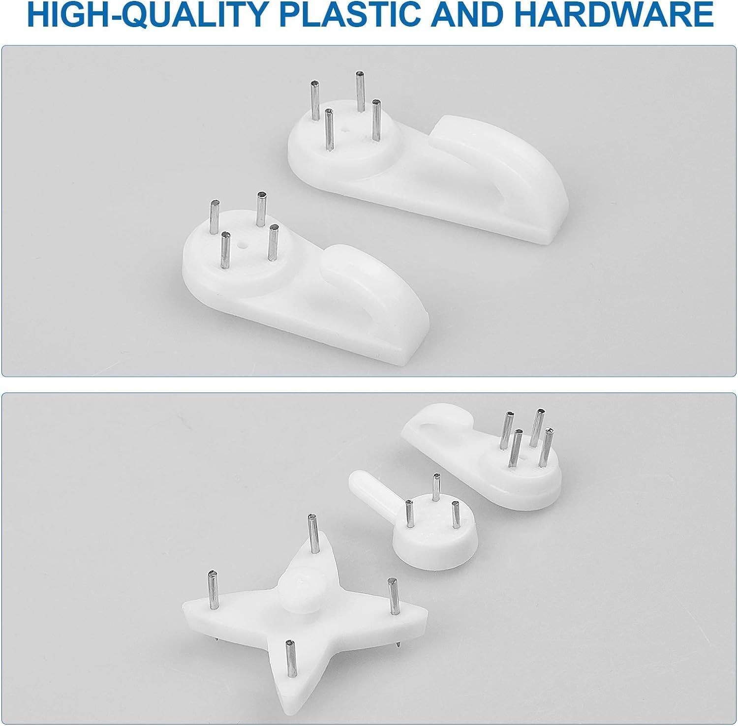 Wall Picture Hooks, 44 Pcs Non Trace Plastic Hanging Hook, Nail Picture Hanging Hooks for Painting, Mirror, Concrete Studs, White image number 2