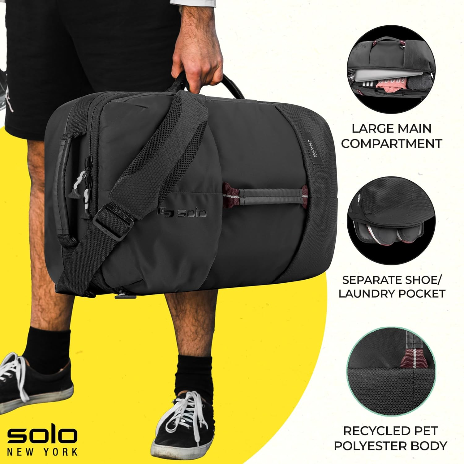 SOLO All-Star Hybrid Backpack, Black, Black (Black) - VAR600-4 image number 2