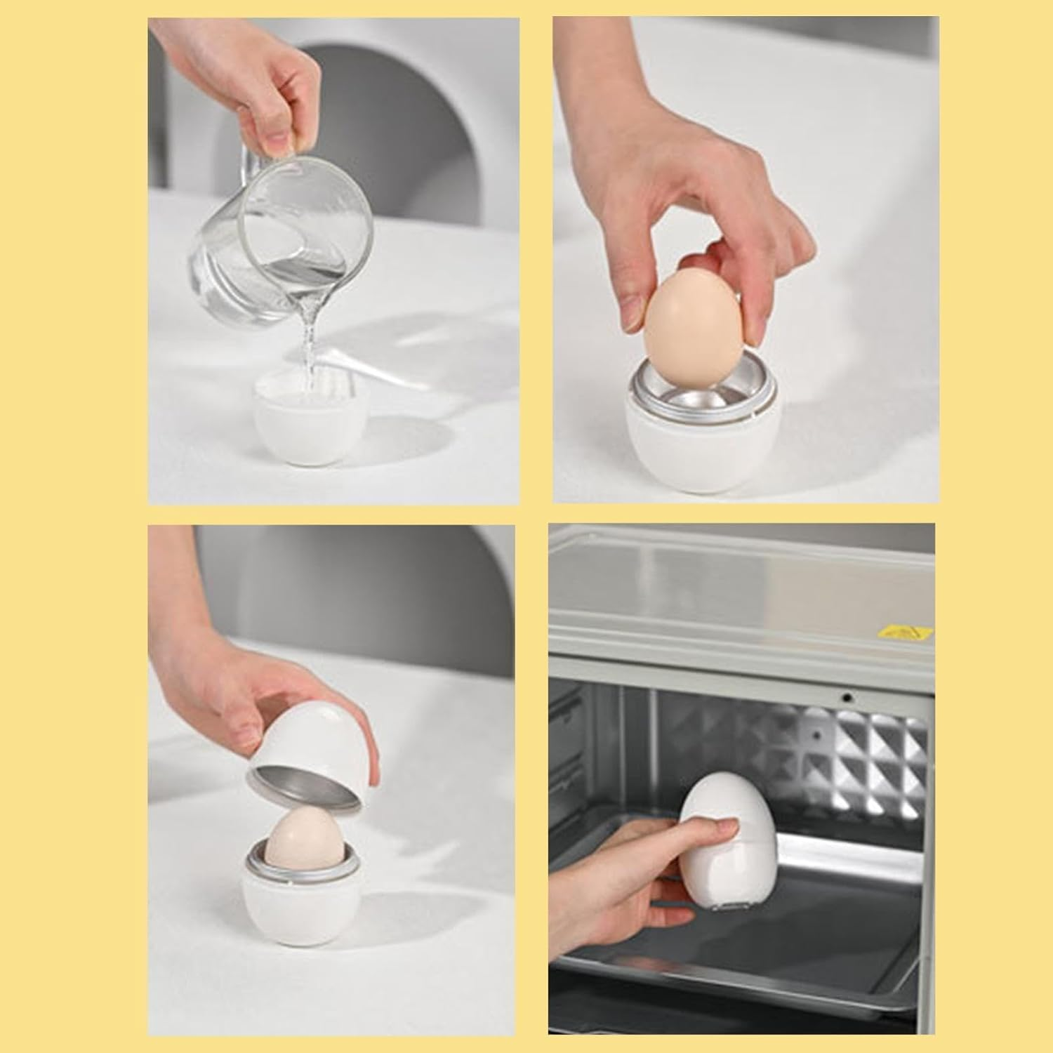2024 New Microwave Egg Boiler, Microwave Egg Cooker Maker for 1/4 Egg, Boiled Egg Poachers with Lid, Rapid Egg Cooker Microwave Boiled Egg Maker for Hard Soft Boiled Egg Cooker Steamer (1 Egg) image number 5