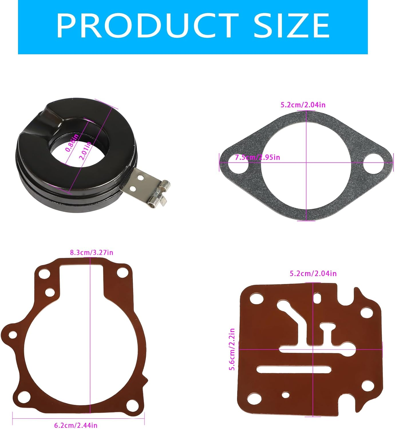 WFLNHB 3Pcs Carburetor Repair Kit with Float Replacement for Johnson Evinrude 396701 18 20 25 28 30 35 40 45 48 50 55 60 65 70 75 HP image number 4