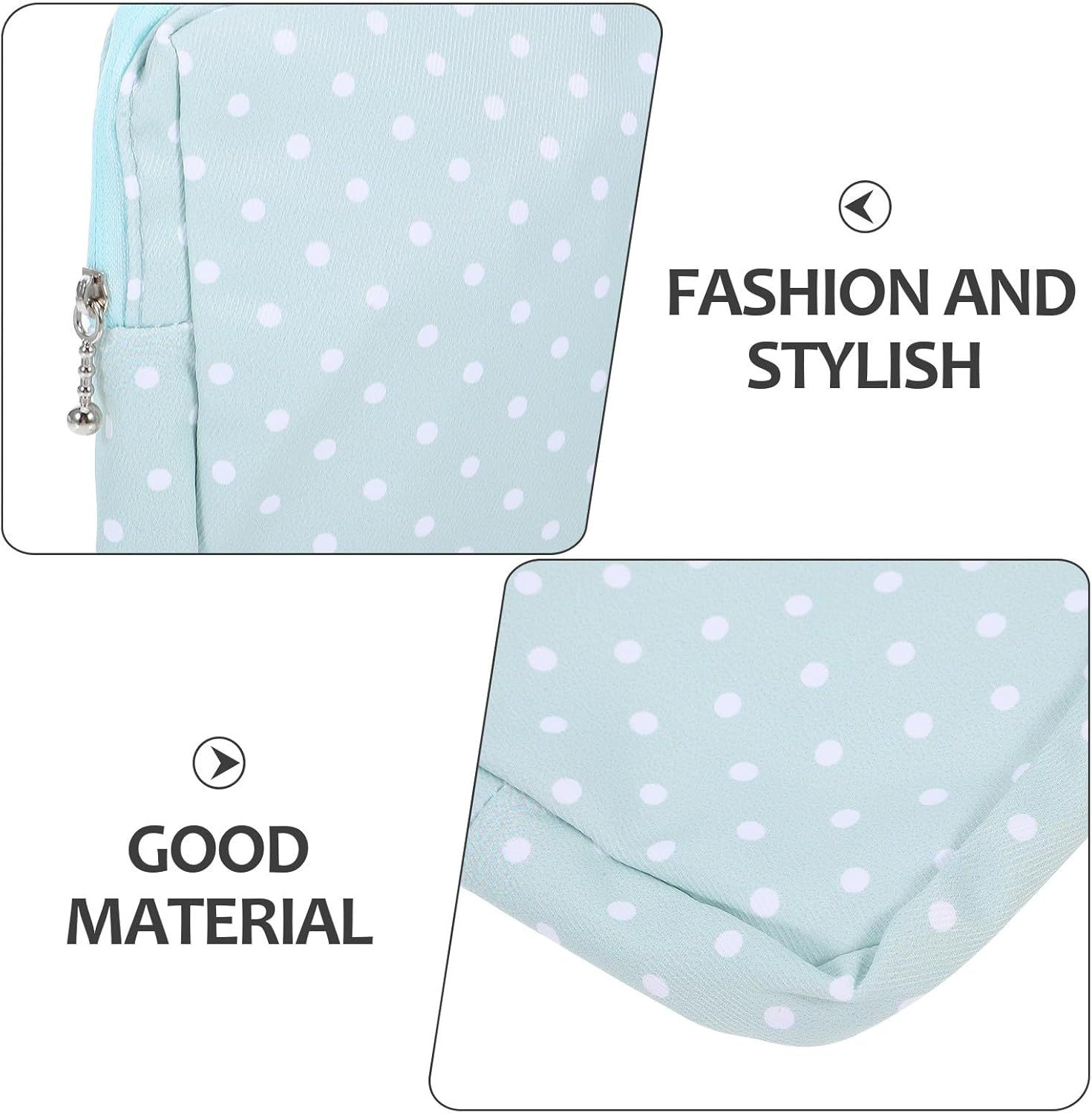 IMUSINICE 2Pcs Portable Oxford Cloth Menstrual Pad Bag with Zipper Sanitary Napkin Pouches for Teens Women Reusable Storage for Travel School Office Beach Use image number 6