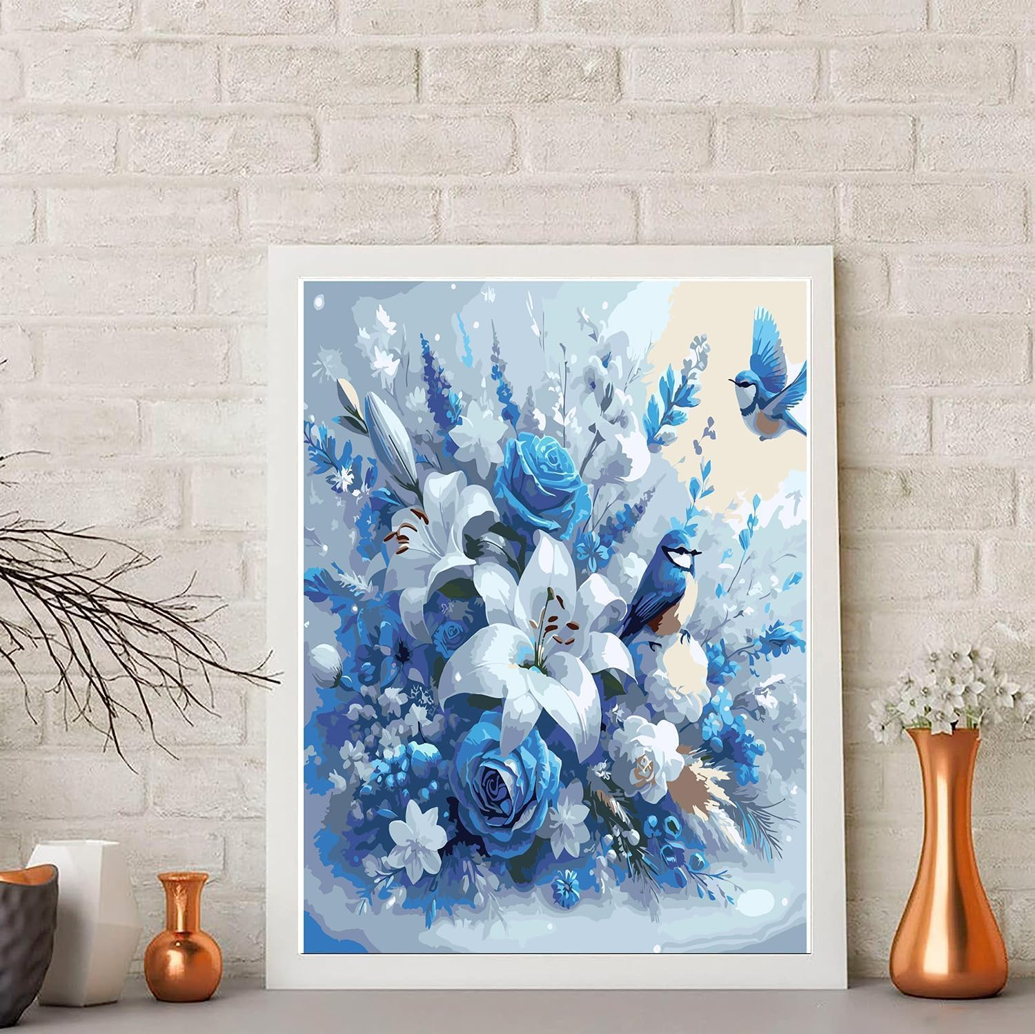 Paint by Number for Adults. Lily Paint by Numbers for Adults Beginner Drawing Paintwork with 3 Paintbrushes Paint Canvas Oil Painting 16&rdquo; X 20&rdquo; image number 4