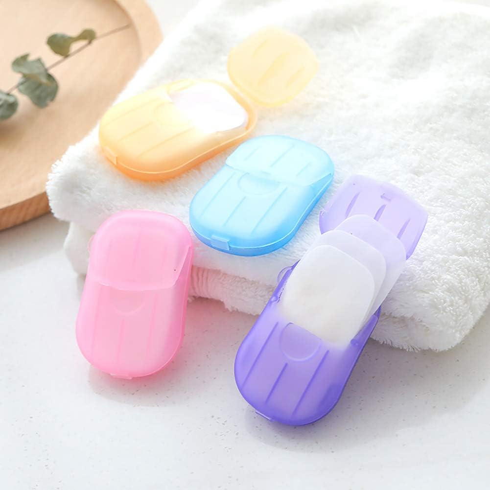 Cchude 6 Packs Portable Disposable Paper Soap Sheets Hand Washing Bath Scented Paper Soap for Camping Hiking Travel image number 3