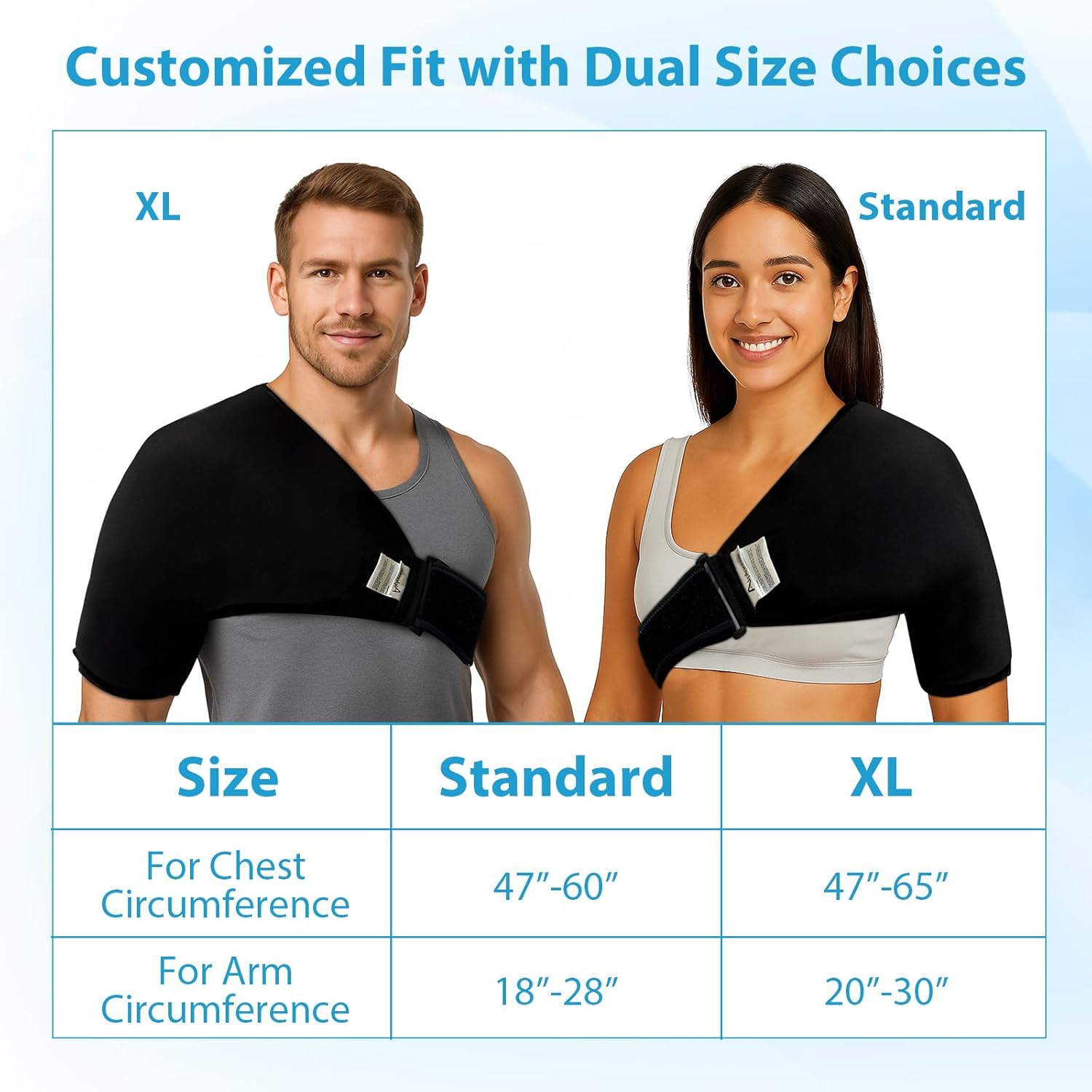 Shoulder Ice Pack Wrap for Pain Relief & Injury Recovery, Reusable Hot & Cold Gel Compression Sleeve for Swollen Arm, Rotator Cuff & Bursitis - Fits Left or Right Shoulder, Easy to Wear S/M image number 4