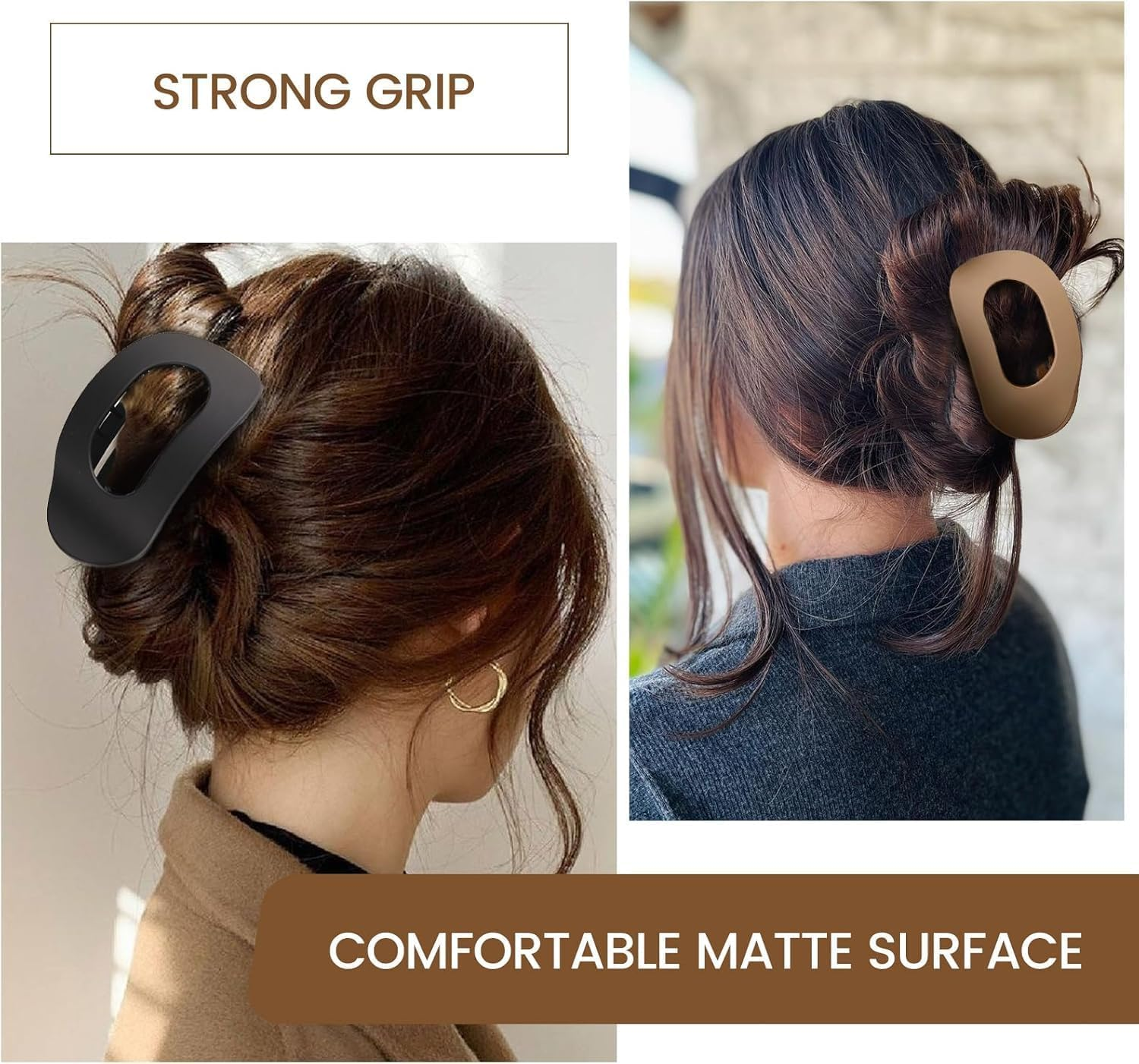 6PCS Flat Hair Clips for Women, French Design Flat Hair Claws, Strong Hold No Slip Hair Barrettes， for Thick Thin Hair, Medium Classic Hair Barrettes for Styling Sectioning image number 5