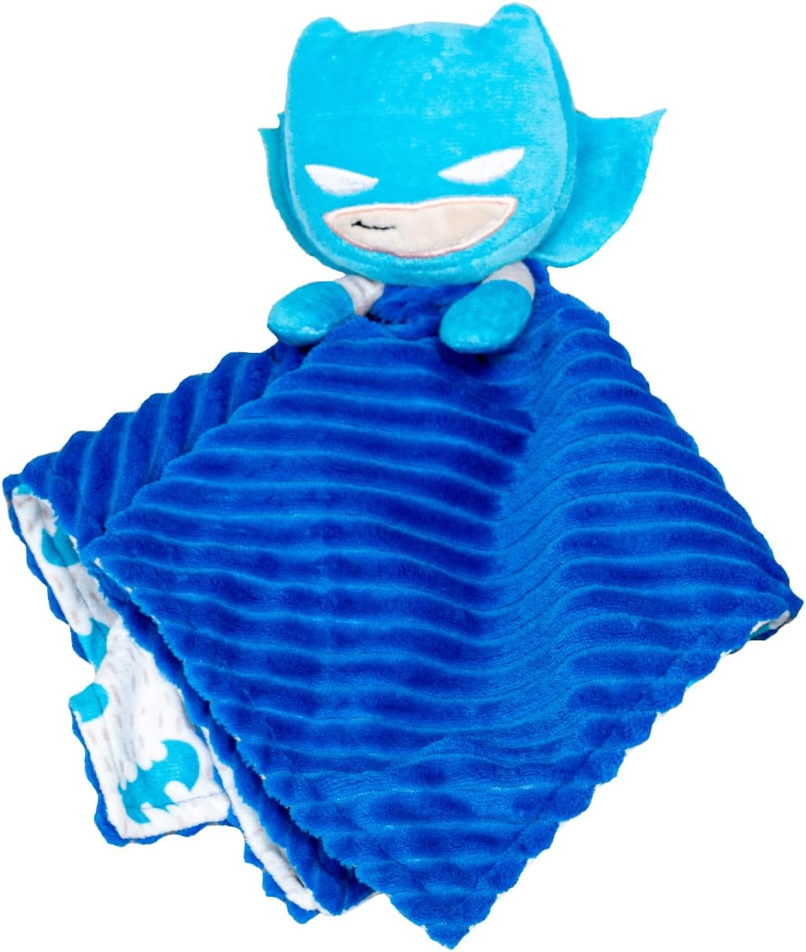 KIDS PREFERRED DC Comics the Batman Lovey Security Blanket, Soft Huggable Dark Knight Plush Lovey Toy for Baby and Infant Boys and Girls, Textured Blanket with Batman Logo