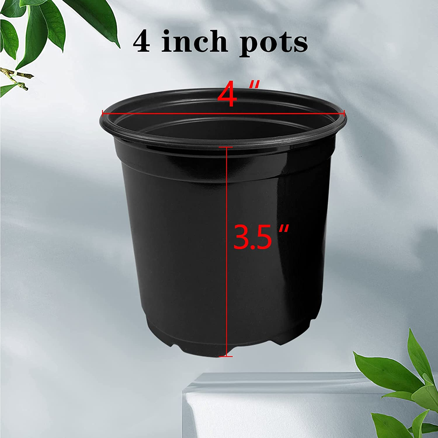 RAOOKIF 4 5 6 Inch Plants Nursery Pots, 100Pcs Plastic Seed Starting Pots for Plants, Flower Plant Container for Transplanting, Succulents, Cuttings, Seedlings(4Inch,100Pcs) image number 2