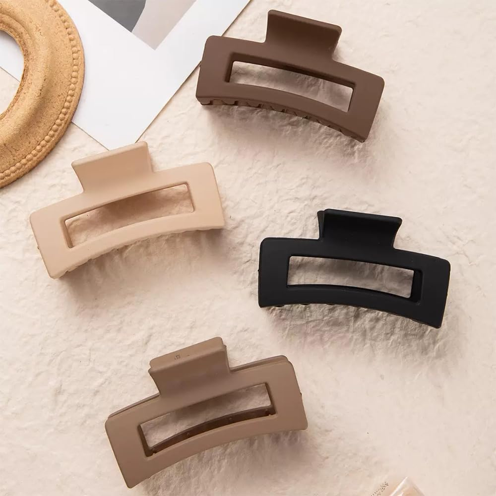 TSUOUKL Pack of 4 Extra Large Hair Clips, 13 Cm Jumbo Large Hair Clips for Thick, Long, Curly Hair, Matte Non-Slip Hair Clips, Women'S Hair with Strong Hold, XL Oversized Hair Clip image number 5
