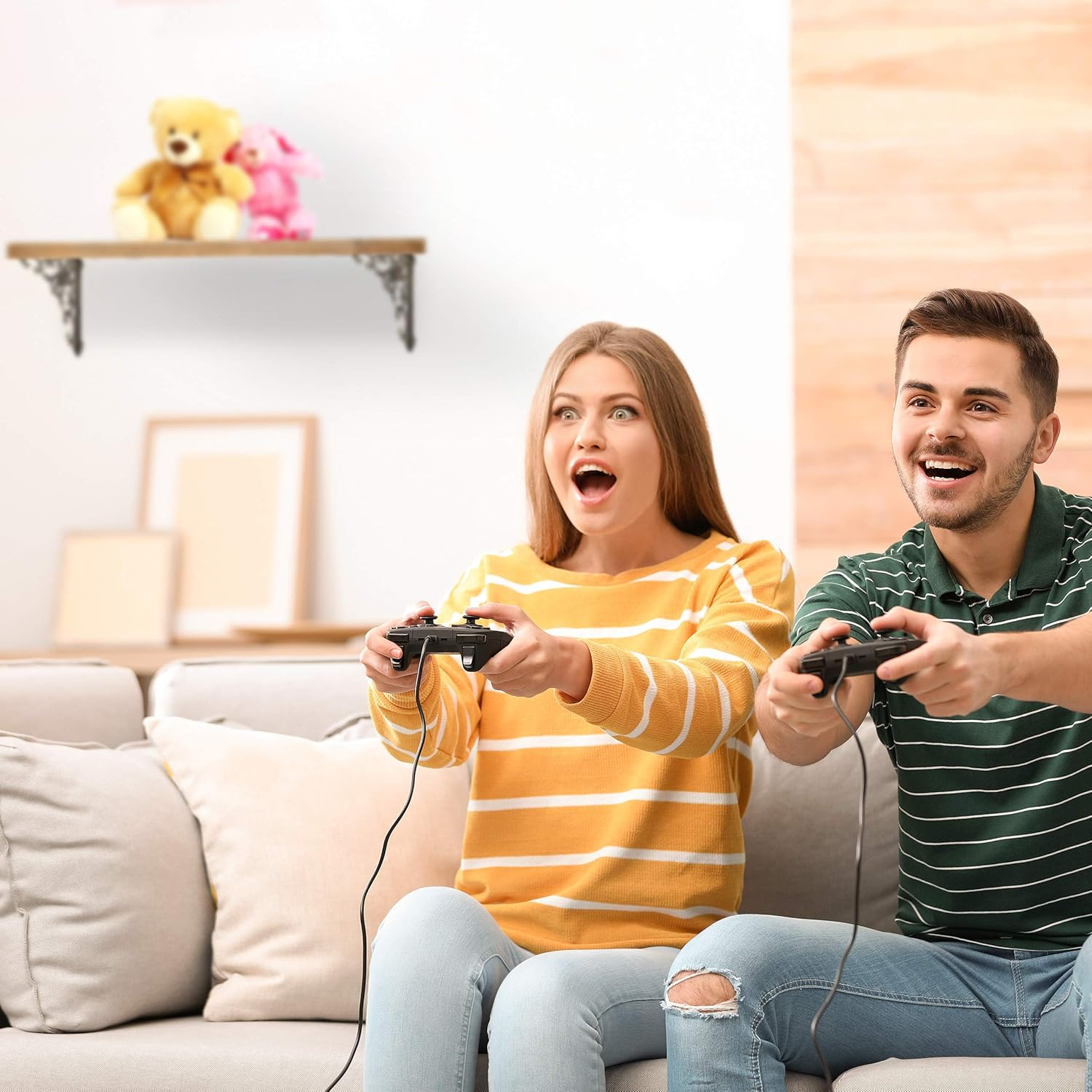 Relaxdays 2X Shelf Brackets, Cast Iron, Rack Support, Vintage Motif, HWD: 21.5 X 4 X 21.5 Cm, Angle for Shelves, White image number 4