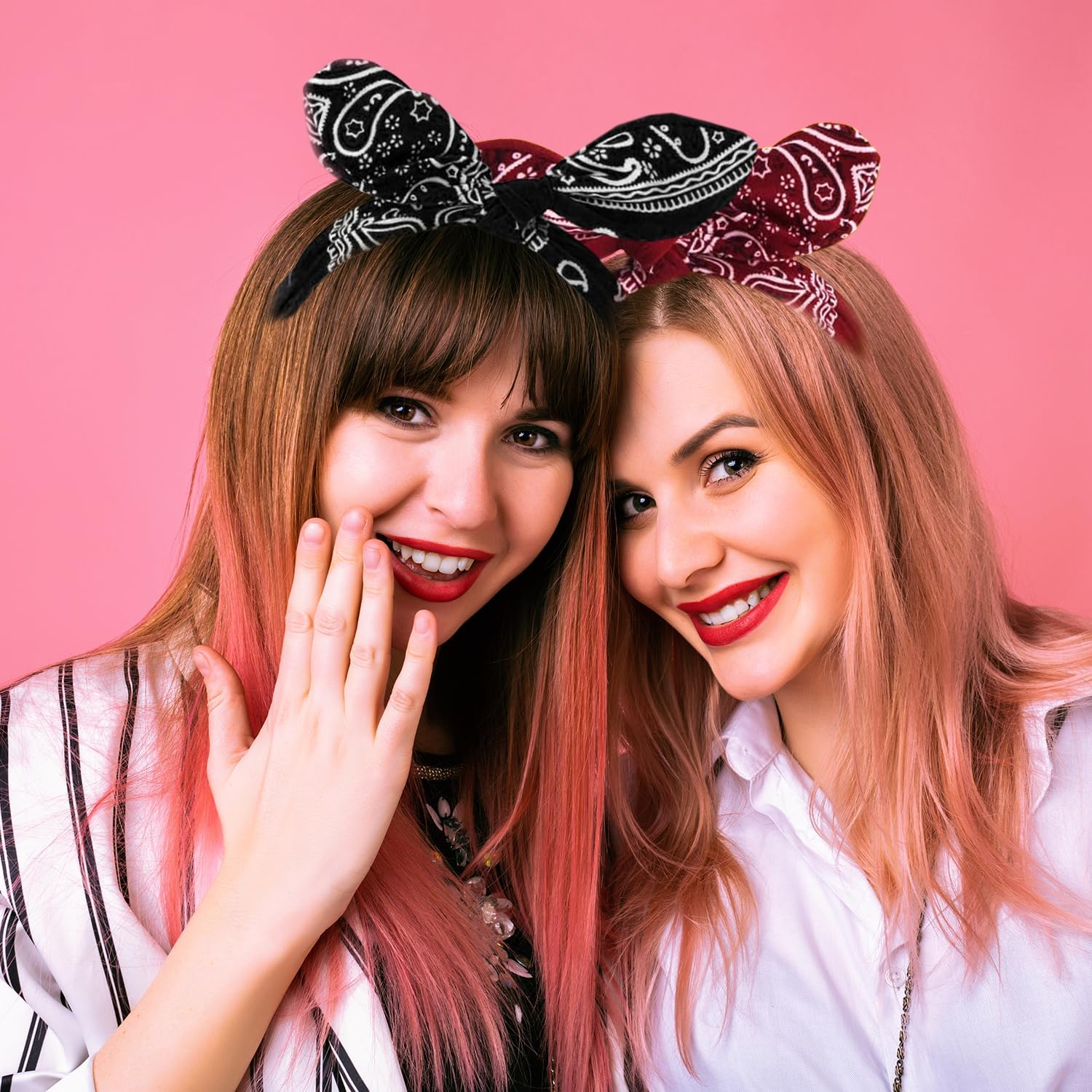 ALLY-MAGIC E21-YGDJFD Women'S Stretchy Headband, Headbands, Women'S Headscarf, Pack of 2 Boho Headband Print Hair Accessories for Outfit Accessories image number 2