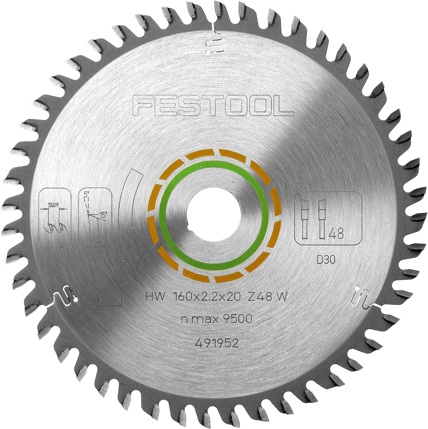 Festool Fine Tooth Saw Blade, 160 X 2.2 X 20 W48 image number 4