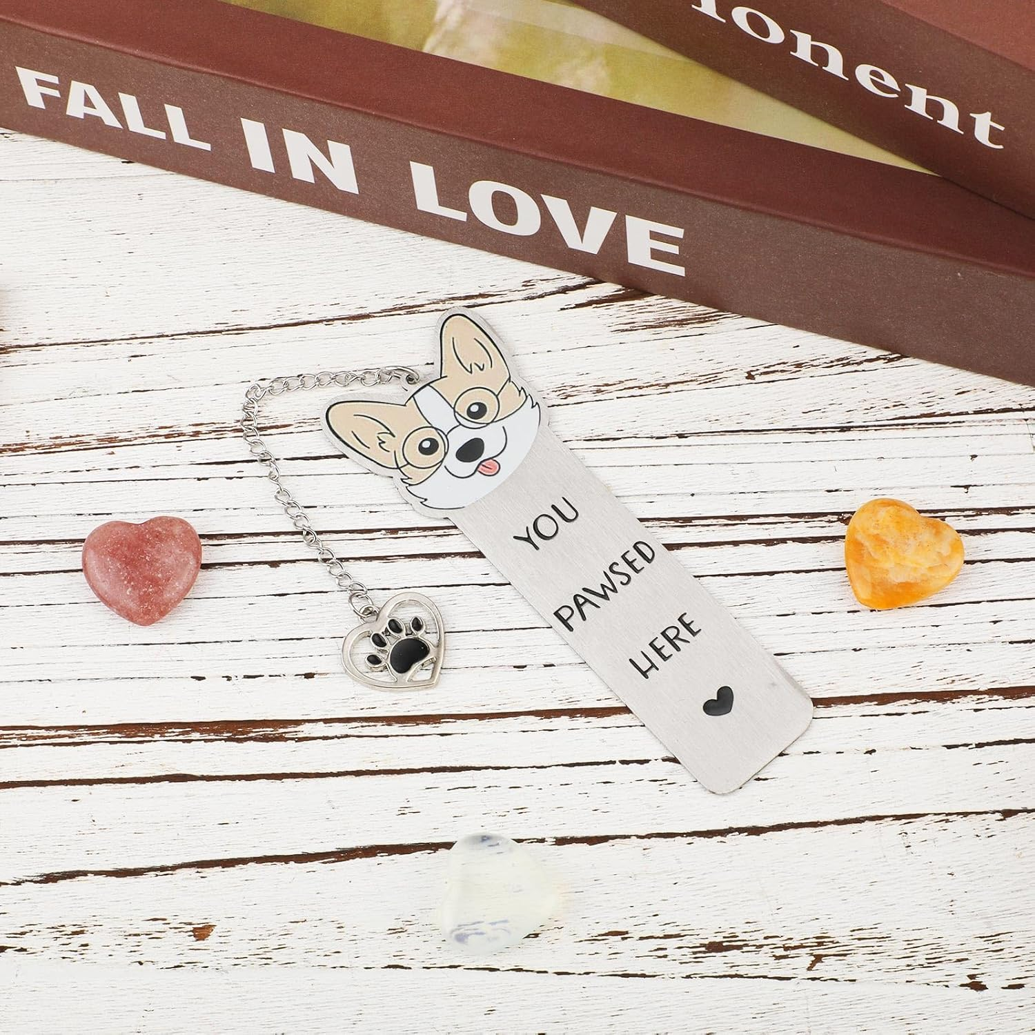 Corgi Dog Bookmark, Cute Metal Corgi Bookmark for Women You Pawsed Here Bookmark Funny Dog Lover Gifts Corgi Gifts for Women Men Reading Birthday (Style 1) image number 4