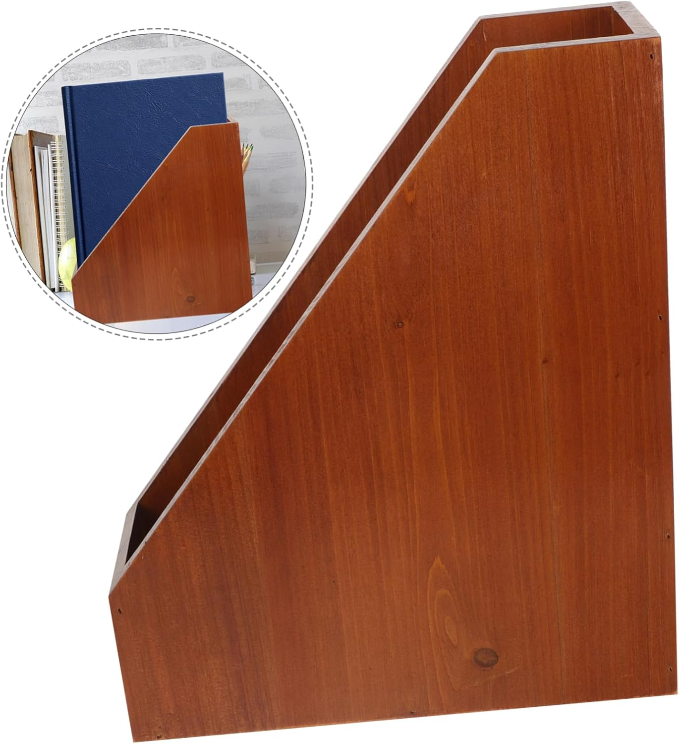 HAPINARY Solid Wood Storage Box Craft Organiser Folding Desk Accessory Office Supplies Organizers image number 6