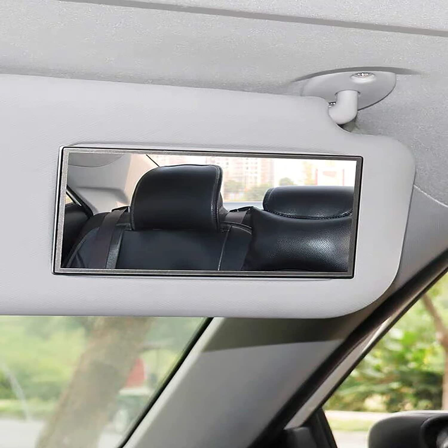 Universal Car Interior Cosmetic Mirror,Portable Auto Vanity Mirror for Sun Visor and Car Seat Back-Square