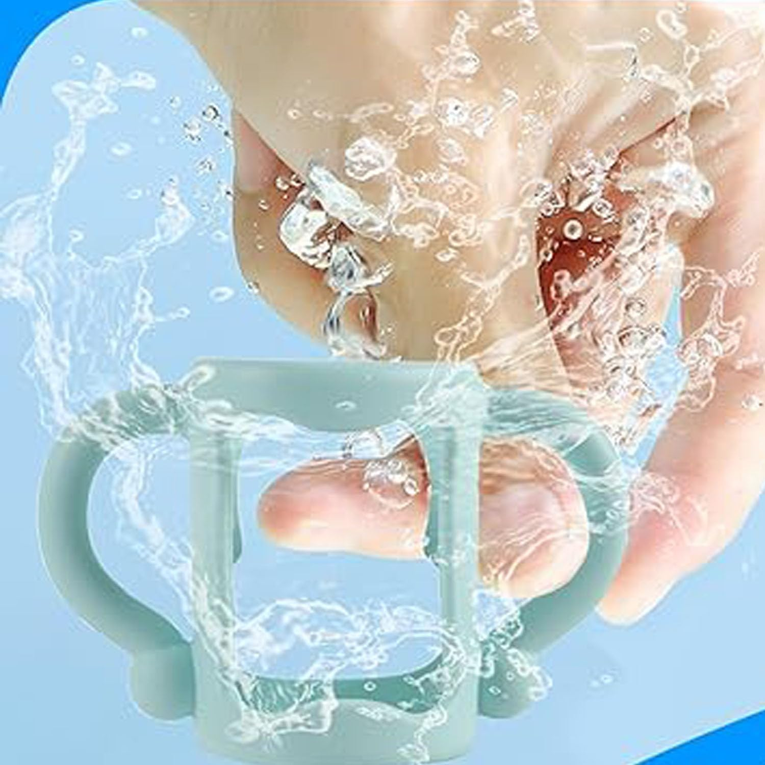 Mtxorvix 3-Pack Silicone Baby Bottle Handles with Wide Neck Design - Transitional Sippy Cup Grips for Infants, Easy-Grip Textured Surface, Leakproof & Bpa-Free (Pink, Light Blue, White) image number 3