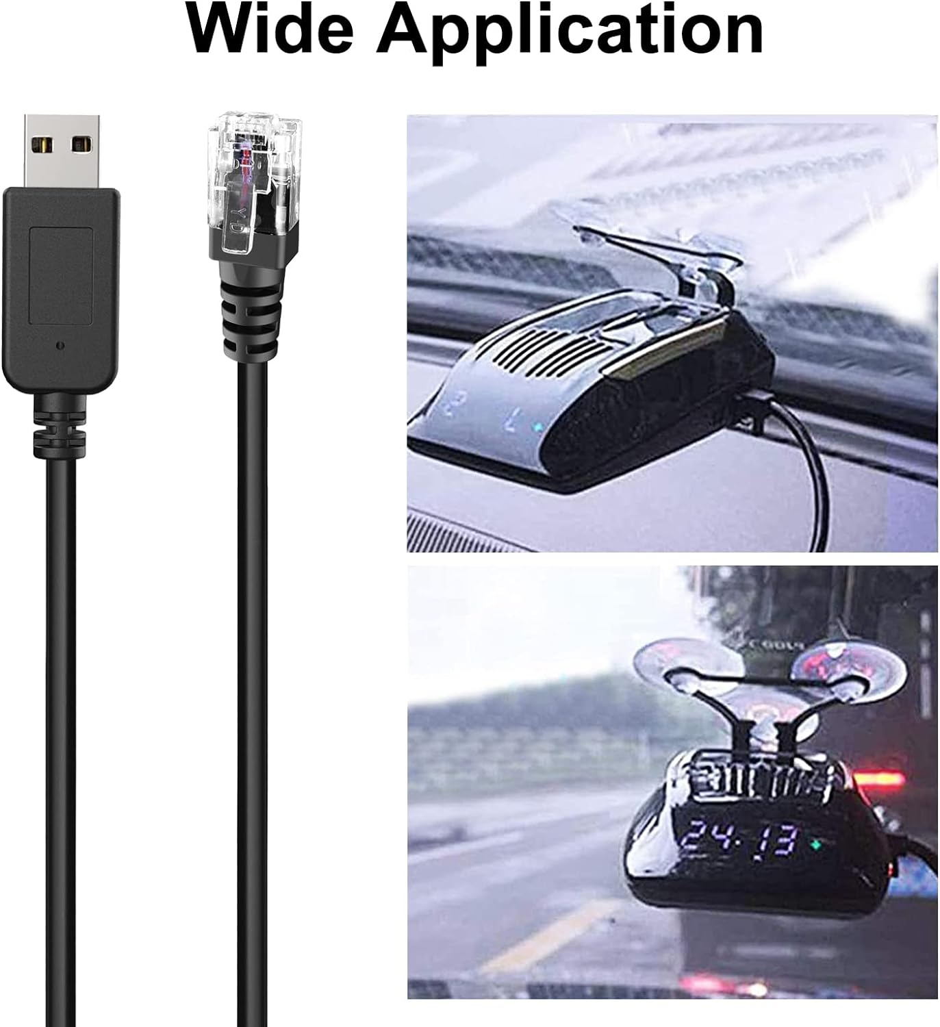 Jsvecip Radar Detector Cable, USB to RJ11 Plug Cable,For Escort Radenso XP Uniden Beltronics Cobra Whistler Radar Detector,Replacement Power Cable for Radar Detectors (Rj11-1.6Ft) image number 4