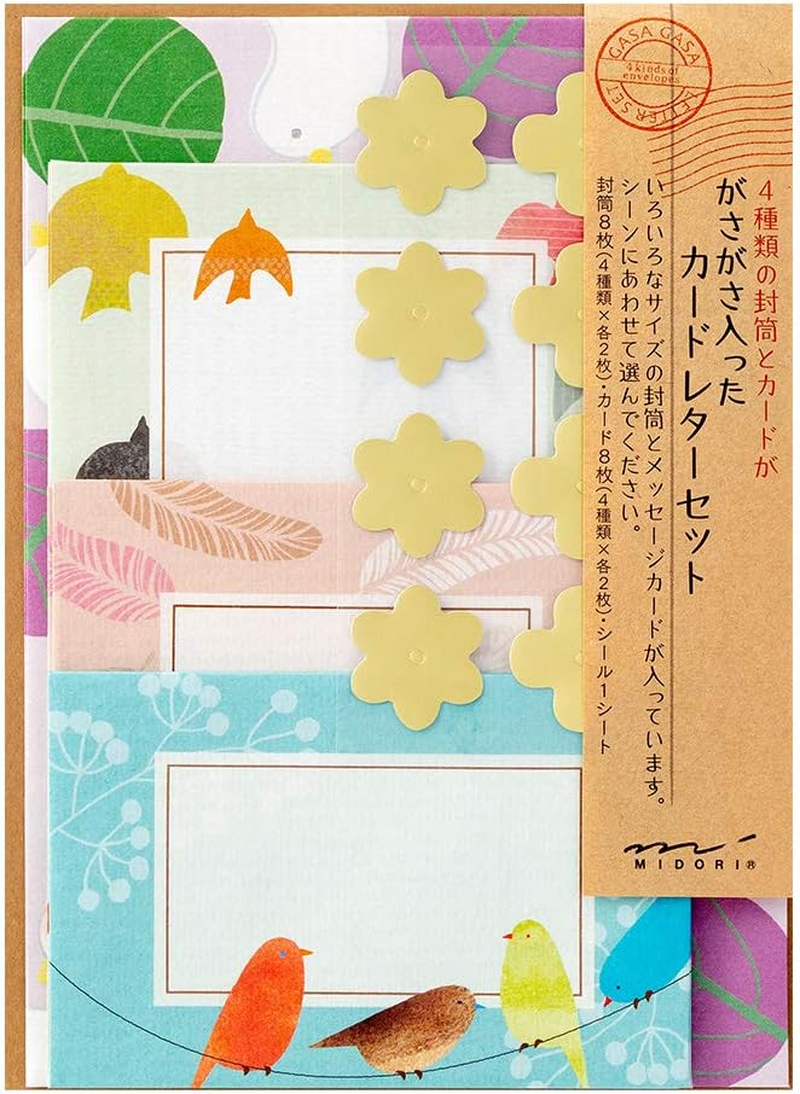 Midori 86487006 Letter Set, 487, Gassa, Card Type, Frame Pattern