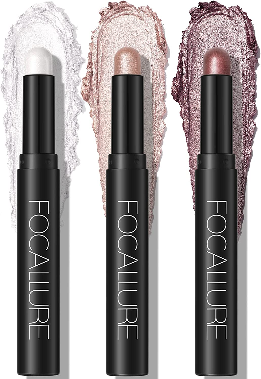 FOCALLURE (3 Pcs) 2 in 1 Eyeshadow and Eyeliner Pen, Waterproof Eye Shadow Pencil, Hypoallergenic Eyeshadow, Highlighter Eye Liner, Multi-Dimensional Eyes Look, FA38-11116-123 image number 3