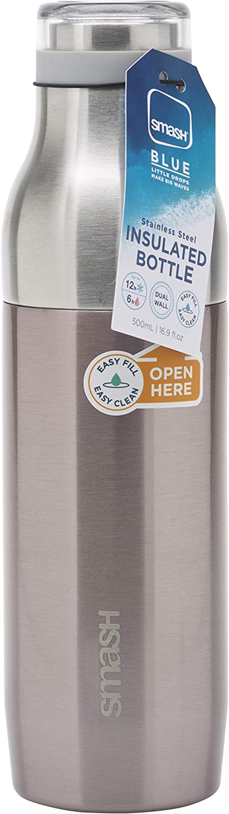 Smash Stainless Steel 500Ml Water Bottle, Sage