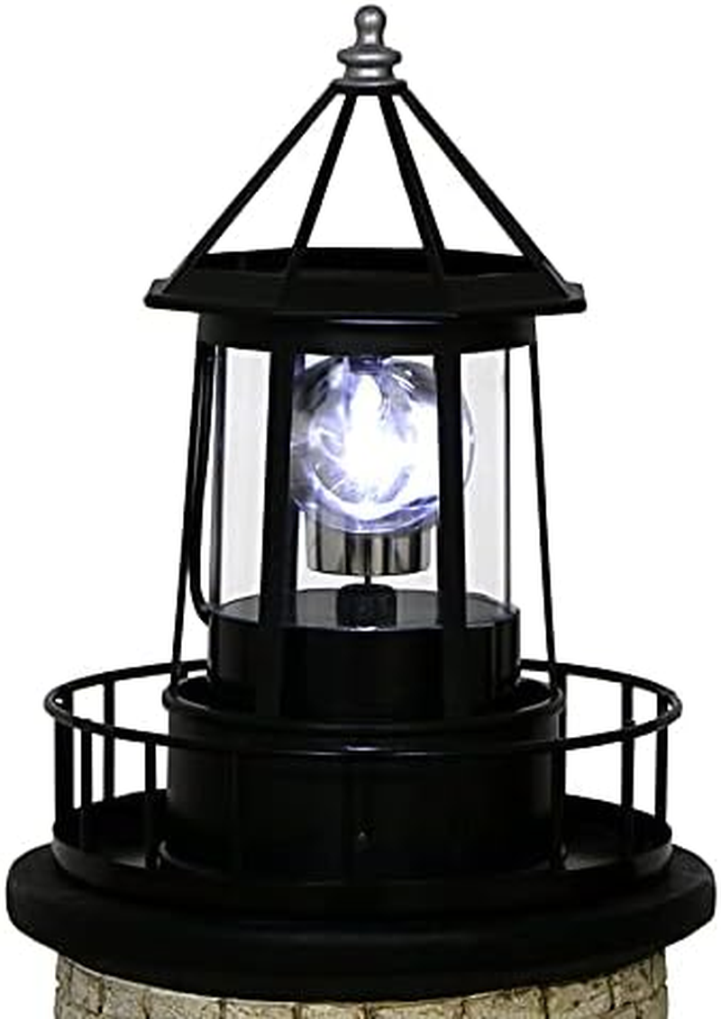 Solar Lighthouse Rotating Light - 360 Degree Rotating Lamp Courtyard Decoration Waterproof Garden Smoke Towers Statue Lights for Outdoor Garden Pathway Patio image number 3