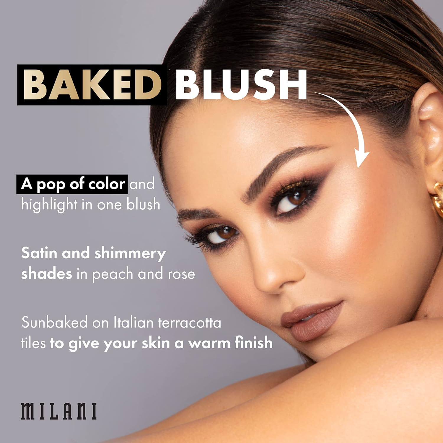 Milani Baked Blush - Sunset Passione (0.12 Ounce) Cruelty-Free Powder Blush - Shape, Contour & Highlight Face for a Shimmery or Matte Finish image number 5