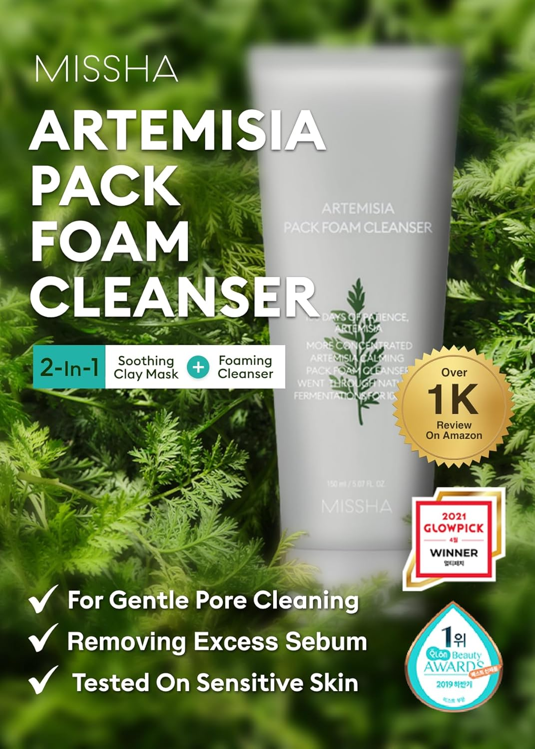 Missha Time Revolution Artemisia Pack Foam Cleanser 150 Ml image number 2