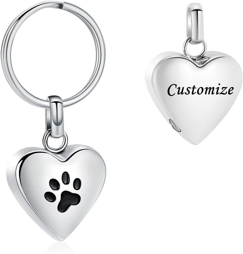 VCCWYQK Cremation Urn Keychain for Pet Ashes, Cremation Jewelry for Human Ashes Dog Cat Cremation Keepsake Memorial Urn Keychain Ash Holder for Pet