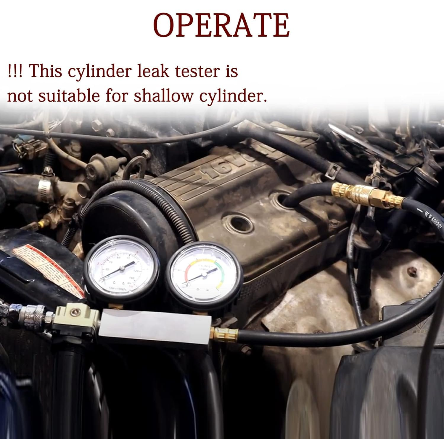 Cylinder Leak down Tester Kit, Tu-21 Dual Gauge Cylinder Leakage Checker Automotive Compression Test Kit for Trucks Motorcycles image number 6