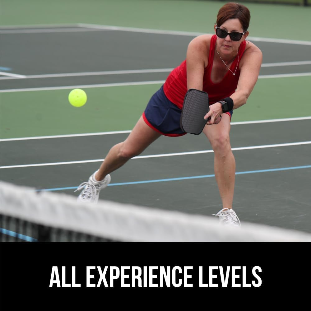 Pickleball Paddle Sets, XICEN Fiberglass Shock Absorbent Racket with Ergonomic Grip, Indoor Outdoor Pickle Ball Court Sports Accessories, Includes 4 Balls, 2 Ball Picker, 2 Ice Towel and Bag image number 5