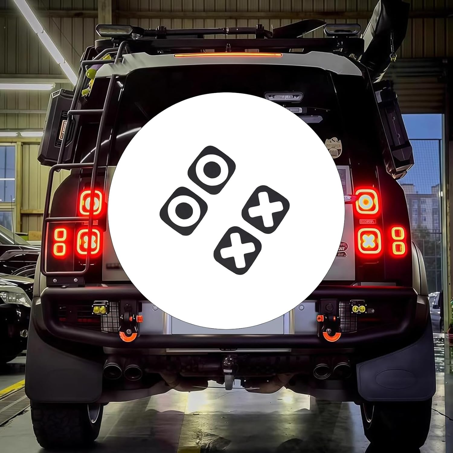 4Pcs OXOX Rear Brake Light Decal Stickers Car Tail Exterior Accessories for Defender 110 2020-2024 Car Tail OXOX Rear Decal Adhesive Automotive Exterior Decorative Accessories image number 3