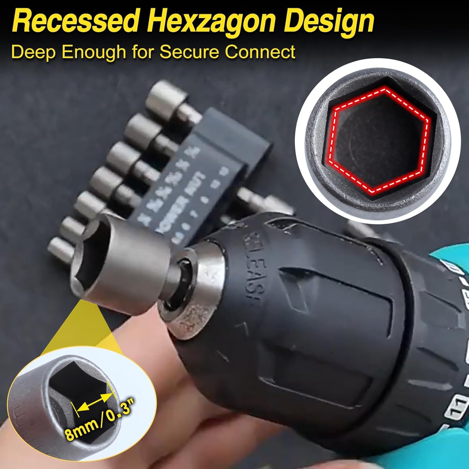 LEONTOOL 14PCS Power Nuts Driver Drill Bit Tools Set 1/4" Hex Socket Adapter Bolt Drivers Repairing Tool Kit SAE & Metric Socket Wrench Screw for Electric Screwdriver, Hand Drill, Socket Wrench