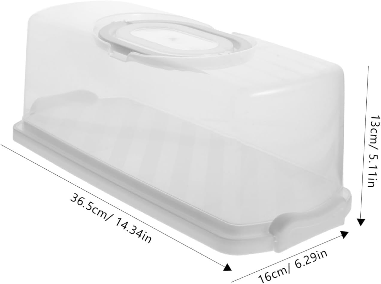 Hoement Bread Storage Box Rectangular Bread Carrier Lid and Handle Airtight Cake Container Reusable PP Material image number 6