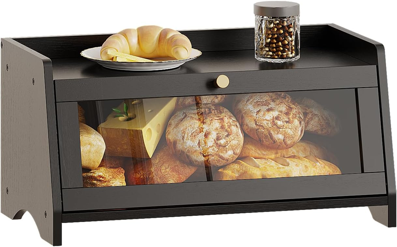 BAMBANG Bread Box for Kitchen Countertop, Extra Large Bamboo Bread Storage Container for Homemade Bread, Double Layer Sourdough Breadox, Bread Bin Organizer for Counter Cabinet Pantry, Brown