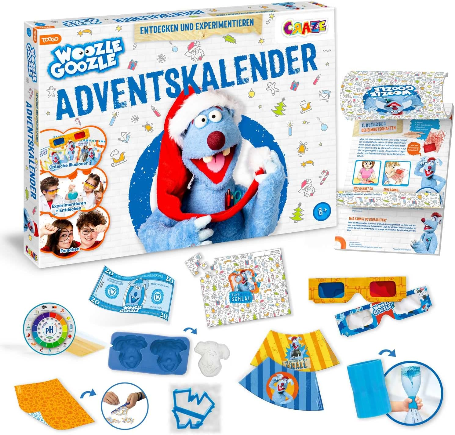 CRAZE Advent Calendar Wooz 2021 Children'S Experiments for Children from 8 with Figures Toy Christmas Calendar Gifts for Girls and Boys 24683 image number 2